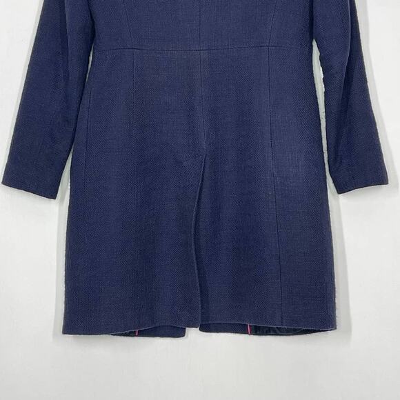 Banana Republic Navy Coarse Cotton Weave Button Front Overcoat Women's XS - Picture 6 of 10
